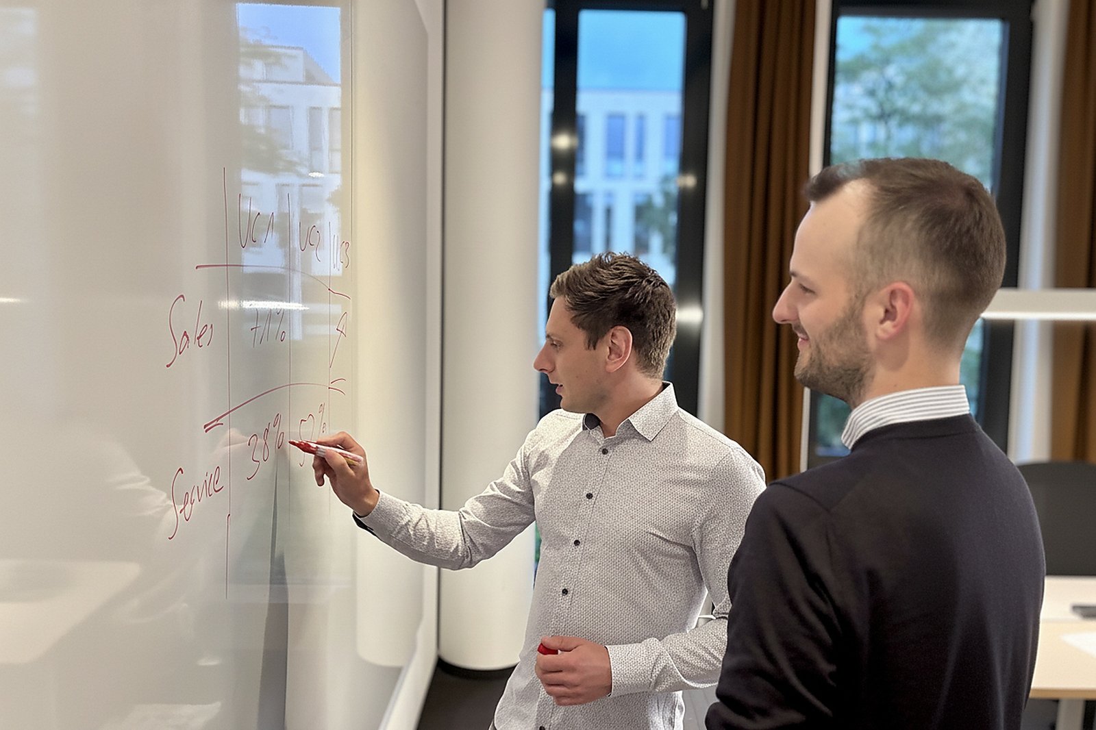 Workshop-Session mit dem Visionary-Data-Team am Whiteboard