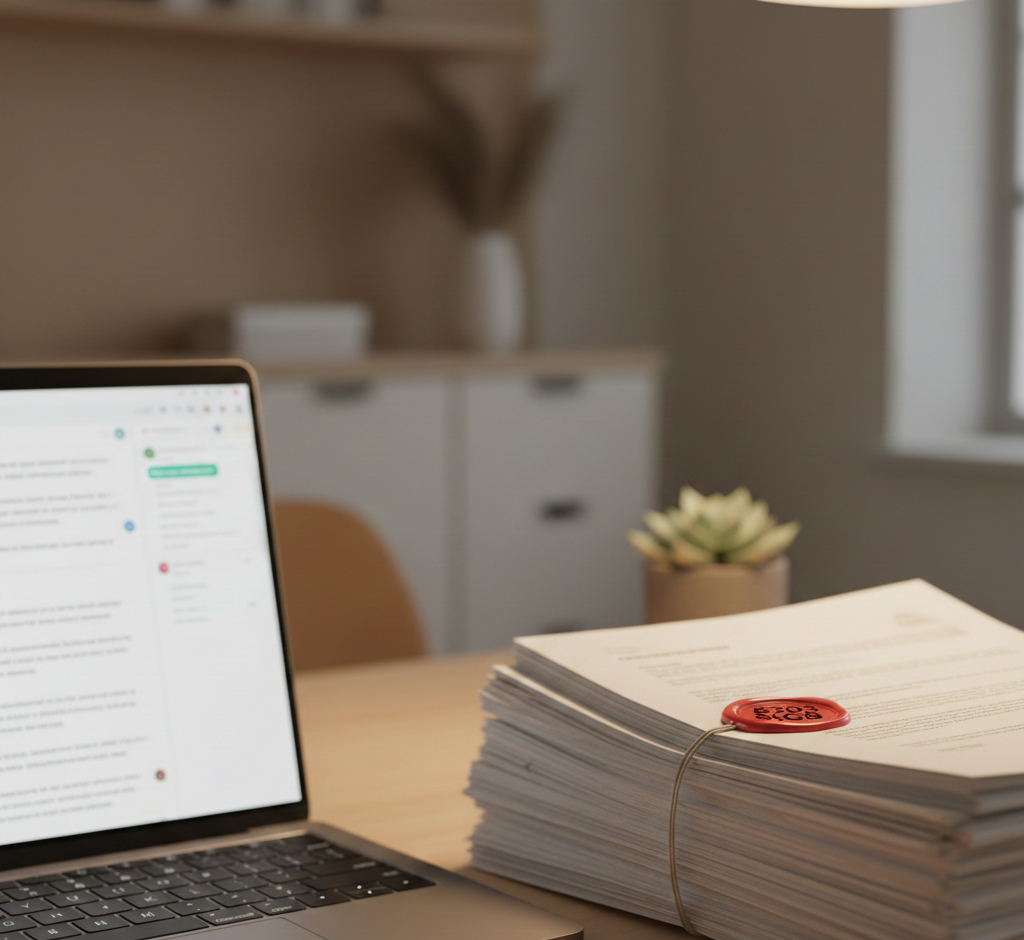 A professional German tax advisor's desk