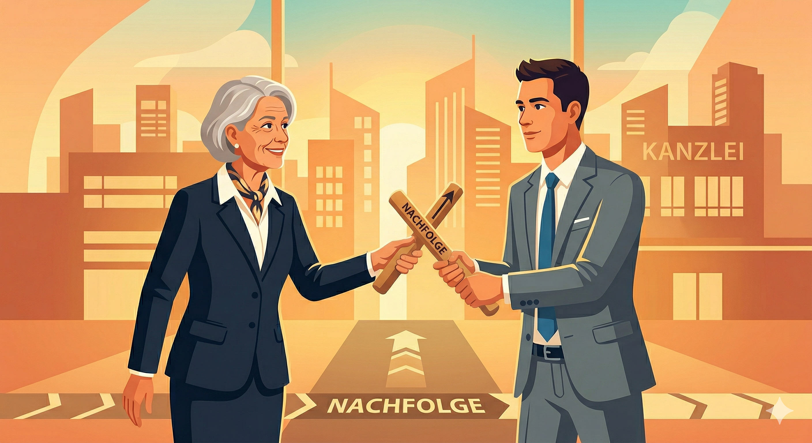 Illustration: Generationenwechsel und Nachfolgeplanung in der Steuerberatung