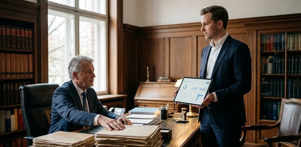 holzgetäfeltes Steuerberaterbüro in Hamburg-Harvestehud